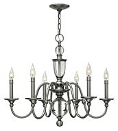 Hinkley Eleanor 6-Light Pendant In Polished Antique Nickel