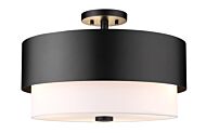 Counterpoint 3-Light Semi Flush in Matte Black