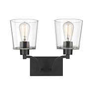 Evalon 2-Light Vanity in Matte Black