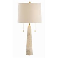 Arteriors Sidney 34 Inch 2 Light Lamp in Snow Marble/Brass