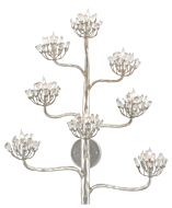 Currey & Company 8 Light 32 Inch Agave Americana Silver Wall Sconce in Contemporary Silver Leaf