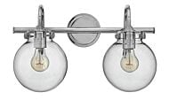 Hinkley Congress 2-Light Bathroom Vanity Light In Chrome