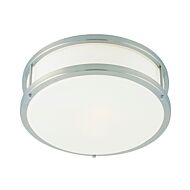 Access Lighting Conga 12 Inch Opal Glass Flush Mount in Brushed Steel