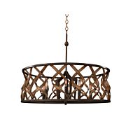 Kalco Soho 6 Light Pendant Light in Milk Chocolate