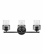 Hinkley Della 3-Light Bathroom Vanity Light In Black