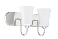 Craftmade Gwyneth 2 Light Bathroom Vanity Light in Brushed Polished Nickel