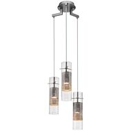 Spartan 3-Light LED Pendant in Brushed Steel