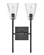 Hinkley Auden 2-Light Bathroom Vanity Light In Black Oxide