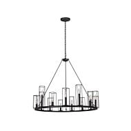 Allston 15-Light Chandelier in Black Iron