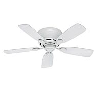 Hunter Low Profile IV 42 Inch Indoor Flush Mount Ceiling Fan in White