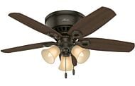 Hunter Builder 3 Light 42 Inch Indoor Flush Mount Ceiling Fan in New Bronze