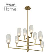 June 8-Light LED Island Pendant in Winter Brass