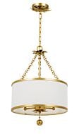 Crystorama Broche 3 Light 20 Inch Traditional Chandelier in Antique Gold