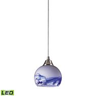 Mela 1-Light LED Mini Pendant in Satin Nickel