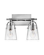 Hinkley Foster 2-Light Bathroom Vanity Light In Chrome