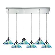 Refraction 6-Light Pendant in Polished Chrome