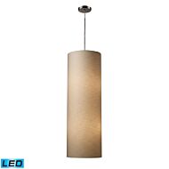 Fabric Cylinders 4-Light LED Mini Pendant in Satin Nickel