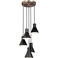 Sea Gull Towner 5 Light 28 Inch Pendant Light in Satin Brass