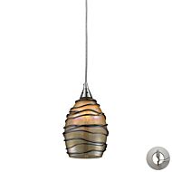 Vines 1-Light Mini Pendant in Satin Nickel