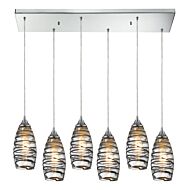 Twister 6-Light Pendant in Polished Chrome