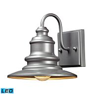 Marina 1-Light LED Outdoor Wall Sconce in Matte Silver