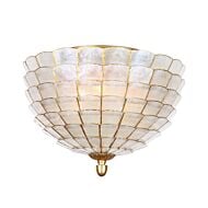 Kalco Samal 16" Flush Mount in Oxidized Gold Leaf