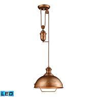 Farmhouse 1-Light LED Pendant in Bellwether Copper