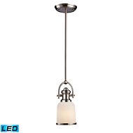 Brooksdale 1-Light LED Mini Pendant in Satin Nickel