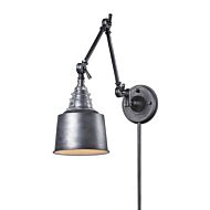 Insulator Glass 1-Light Wall Sconce in Weathered Zinc