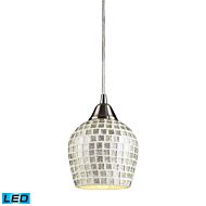 Fusion 1-Light LED Mini Pendant in Satin Nickel