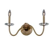 Kalco Venus 2-Light Wall Sconce in Historic Brass