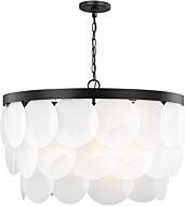 Sea Gull Mellita 8 Light Pendant Light in Midnight Black