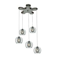 Access Aeria 5 Light Pendant Light in Chrome