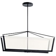 Calters 2-Light LED Linear Chandelier in Black