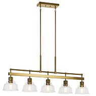 Eastmont 5-Light Linear Chandelier in Brushed Brass