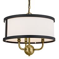 Heddle 3-Light Chandelier with Semi-Flush in Natural Brass