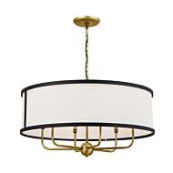 Heddle 6-Light Chandelier in Natural Brass