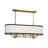 Heddle 8-Light Linear Chandelier in Natural Brass