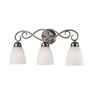 Chatham 3-Light Bathroom Vanity Light in Brushed Nickel