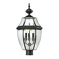 Ashford 3-Light Outdoor Post Mount in Black