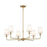 Pallas 6-Light Chandelier in Brushed Natural Brass