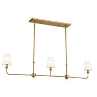 Pallas 3-Light Linear Chandelier in Brushed Natural Brass