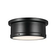 Serca 2-Light Flush Mount in Black