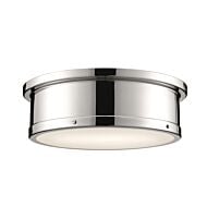 Serca 3-Light Flush Mount in Polished Nickel