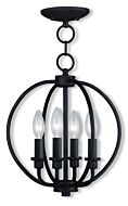 Milania 4-Light Mini Chandelier with Ceiling Mount in Bronze