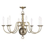 Williamsburgh 8-Light Chandelier in Antique Brass