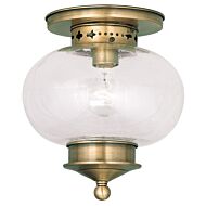 Harbor 1-Light Ceiling Mount in Antique Brass