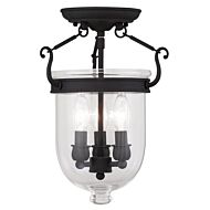 Jefferson 3-Light Ceiling Mount in Black