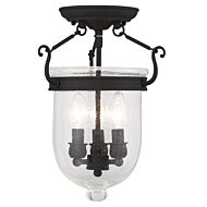 Jefferson 3-Light Ceiling Mount in Black