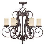 Millburn Manor 6-Light Chandelier in Hand Applied Imperial Bronze